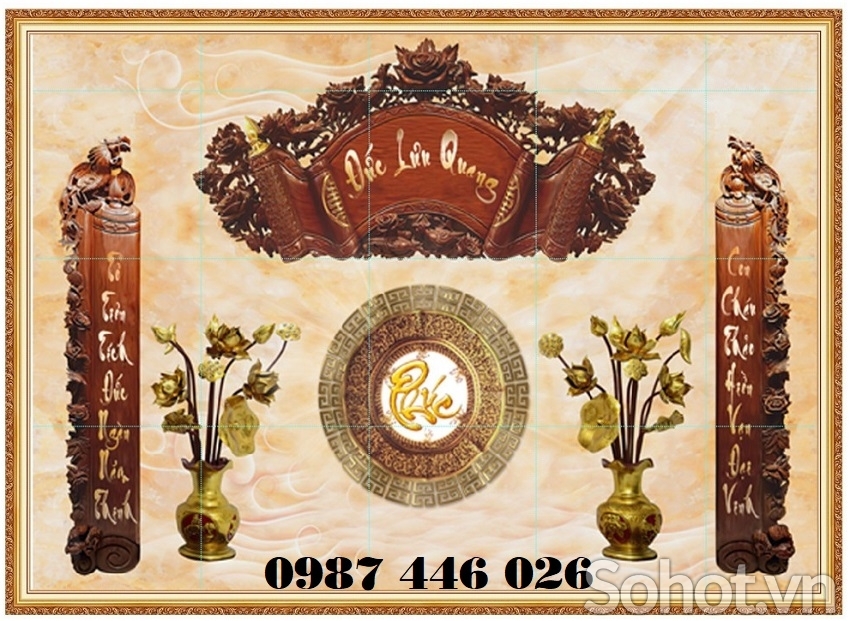 Gạch tranh ban thờ đẹp Hp272