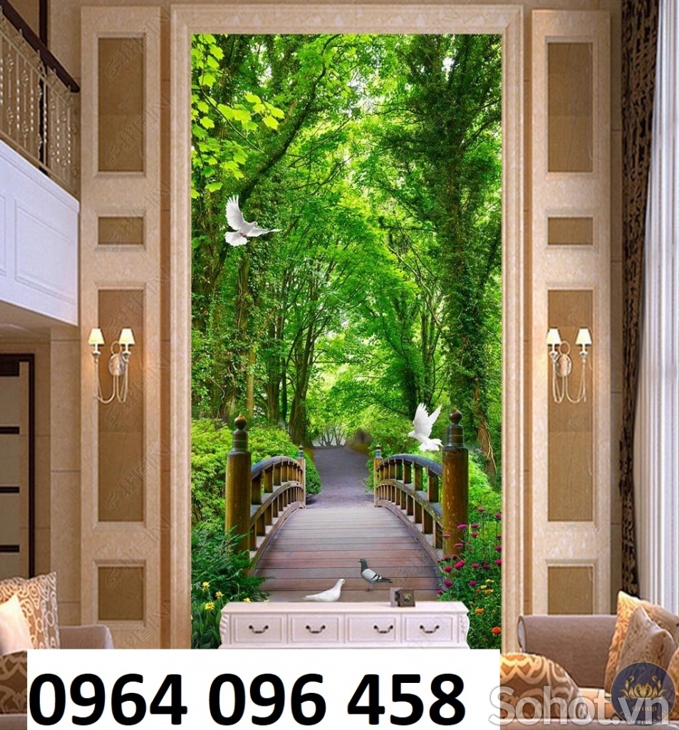 Tranh gạch 3d dán tường phòng khách - KNB5