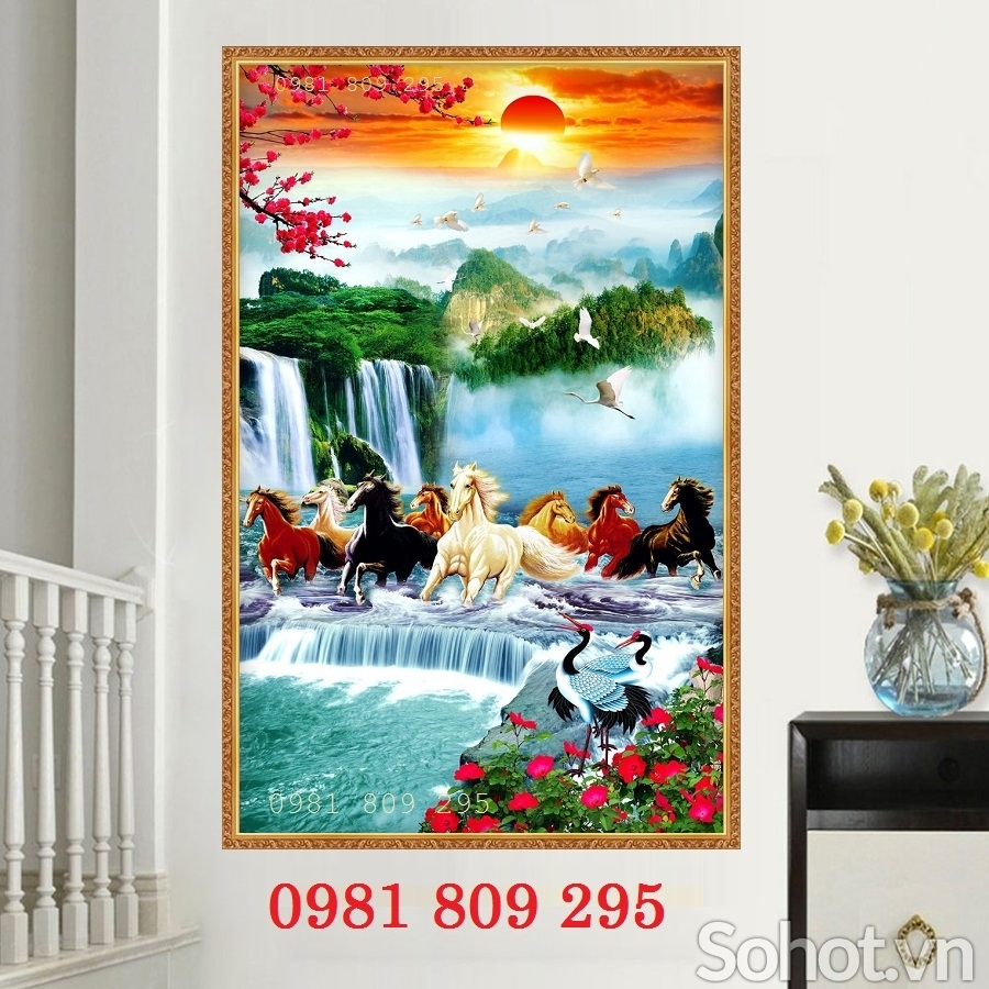 Tranh gạch phong thủy mã đáo thành công HP664