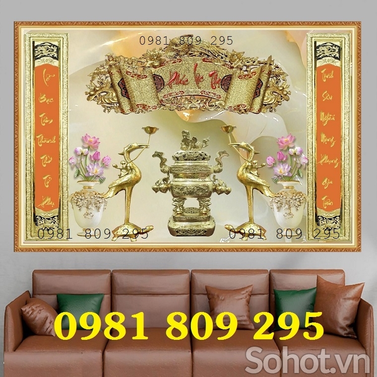 Gạch tranh trang trí ban thờ
