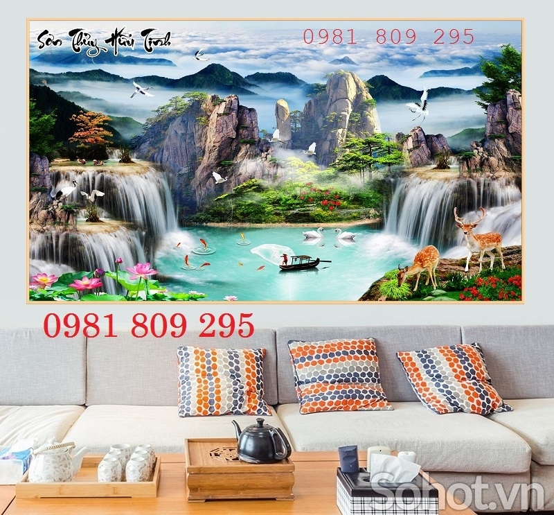 Tranh gạch sơn thủy - tranh gạch 3d