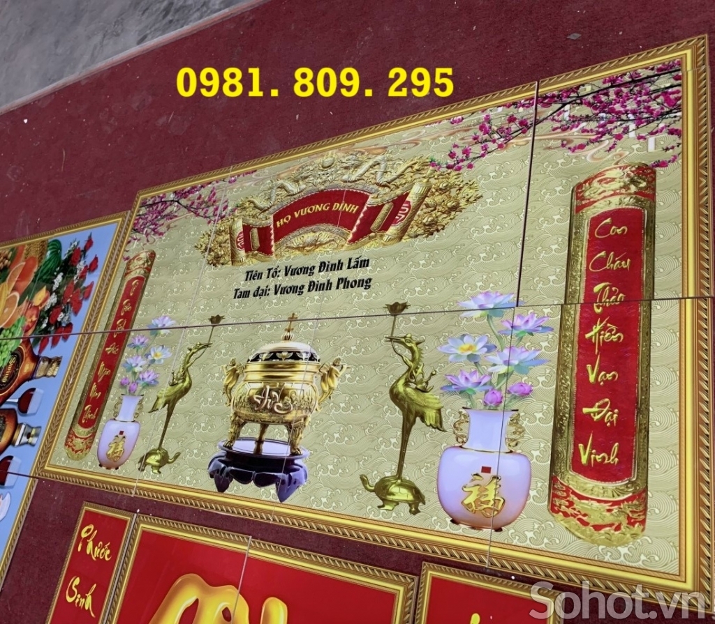 Gạch 3d ốp tường , tranh gạch 3d phòng thờ HP922