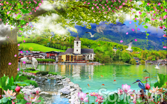 Gạch tranh phong cảnh, tranh 3D