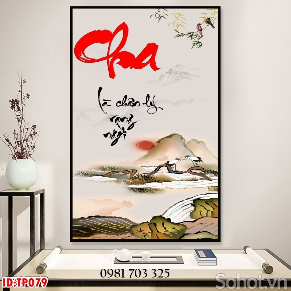 Gạch tranh thư pháp trang trí