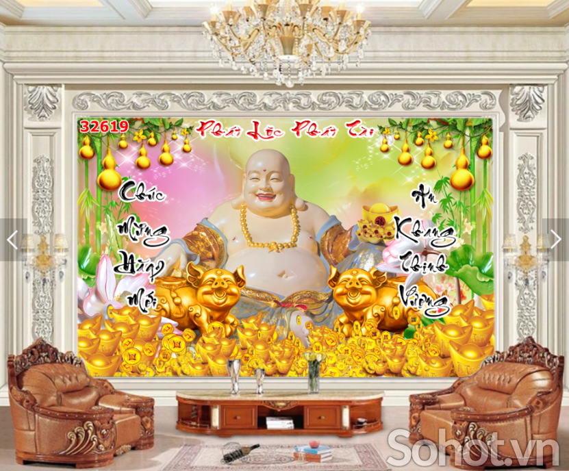Tranh gạch - tranh thần tài