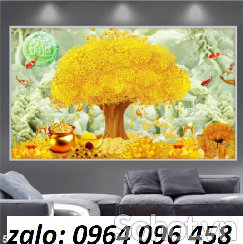 Tranh gạch 3d cây kim tiền - KGCX333