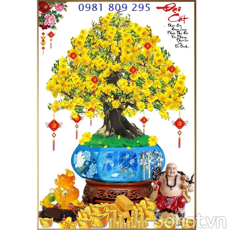 Tranh gạch ốp tường hoa mai HP9865
