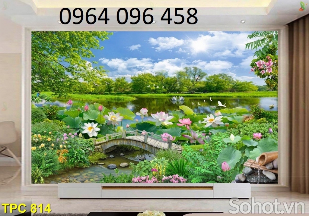 Tranh gạch 3d ốp tường phong cảnh đồng quê - KSXX433