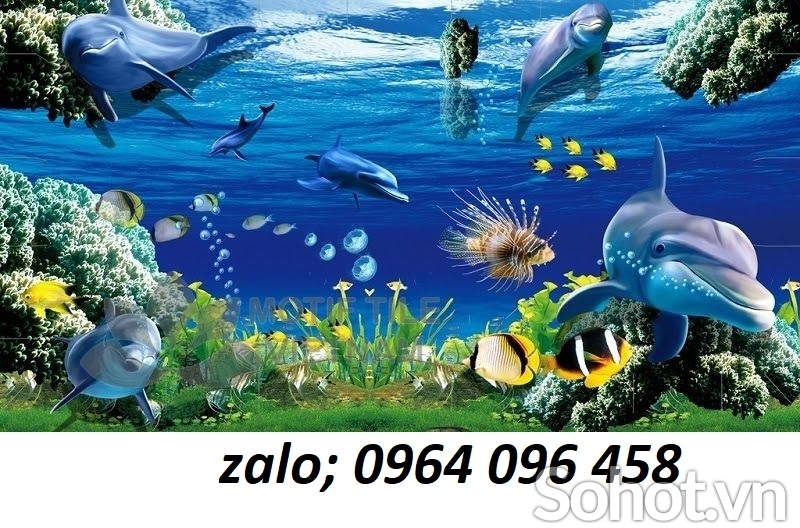 Tranh gạch 3d cá heo đại dương - HNBV55