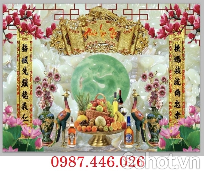 Gạch tranh phòng thờ, tranh ốp tường HP0822