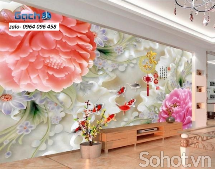 Tranh gạch 3d ốp tường trang trí phòng khách - MCBV3