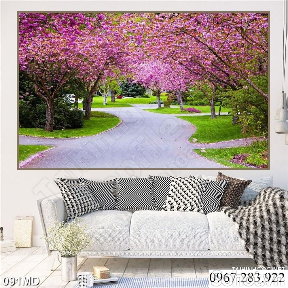 Gạch ốp tường 3d hoa đào