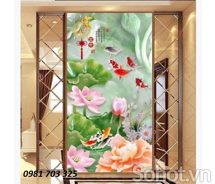 Tranh gạch hoa khổ đứng trang trí