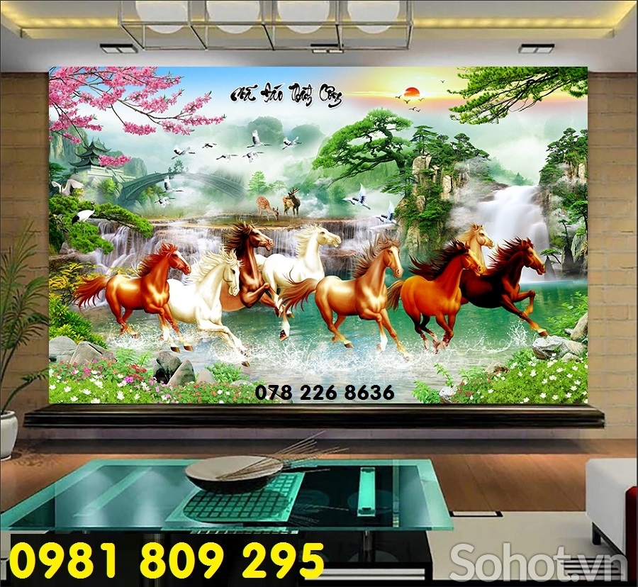 Tranh ngựa 3d - gạch tranh 3d mmax đáo thành công