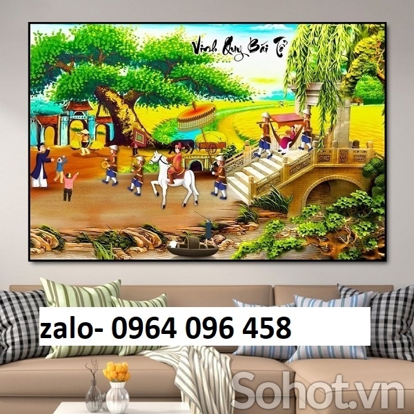 Tranh gạch 3d vinh quy bái tổ - NCVB8