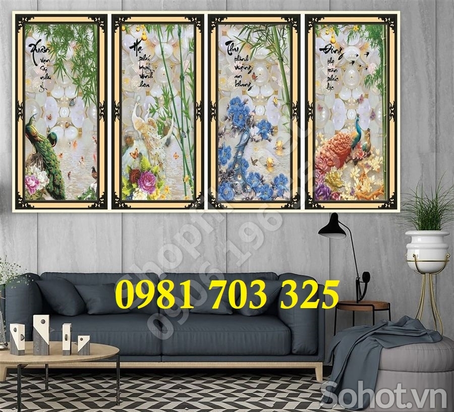 Gạch tranh tứ quý đẹp trang trí