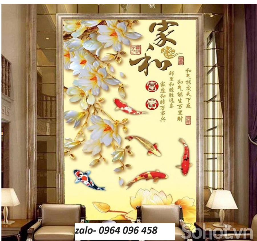 Tranh gạch cá chép 3d - 943CP