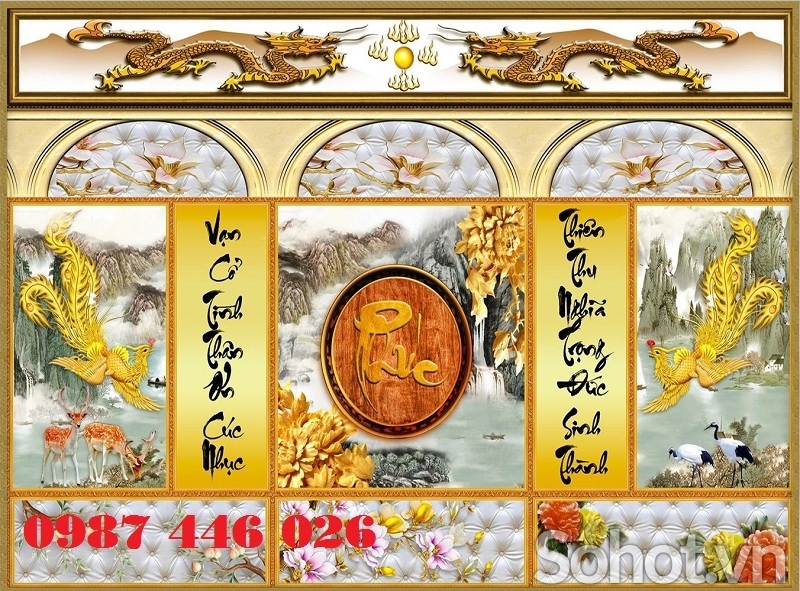 Tranh gạch men phòng thờ HP9232