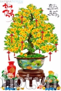 Tranh gạch 3d hoa mai ốp - 732XN