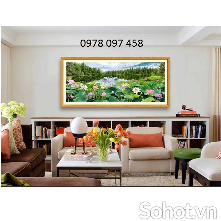 Tranh gạch -  tranh hoa sen