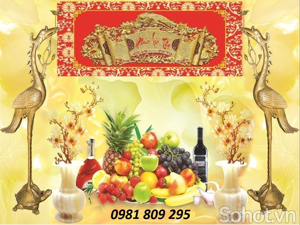 Tranh gạch ốp tường phòng thờ