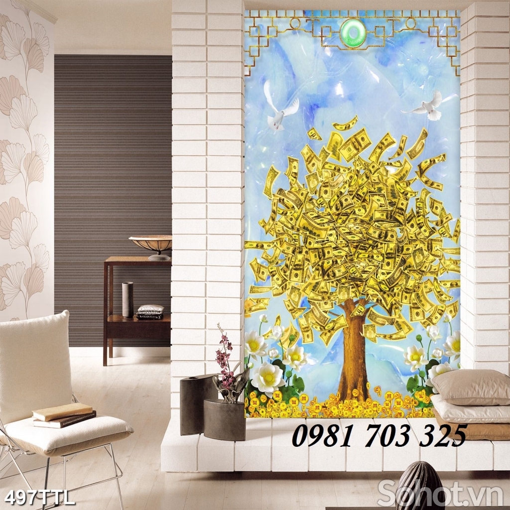 tranh khổ đứng, tranh 3D ốp tường