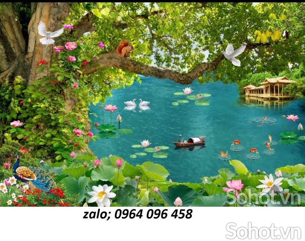 Tranh gạch 3d ốp tường tranh phong cảnh đồng quê - NCVV54