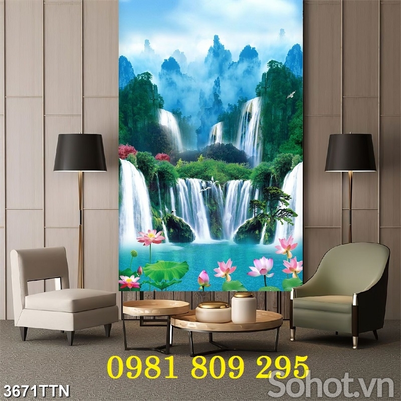 Tranh gạch 3d phong cảnh hiên nhà