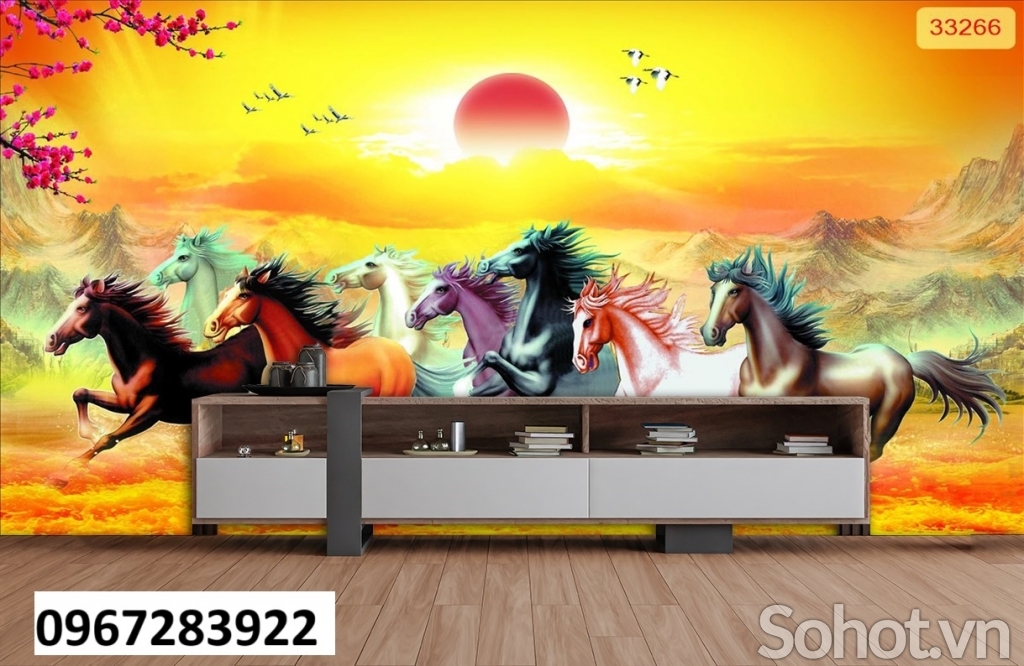Tranh gạch bát mã phong thủy