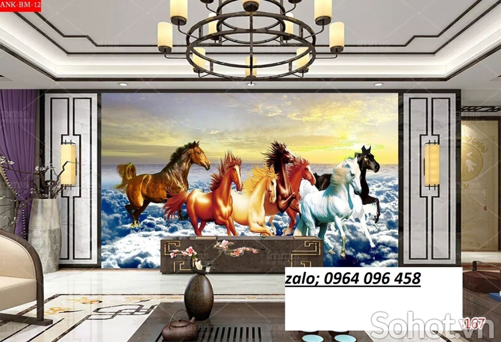 Tranh con ngựa 3d - tranh gạch con ngựa 3d - DXX3