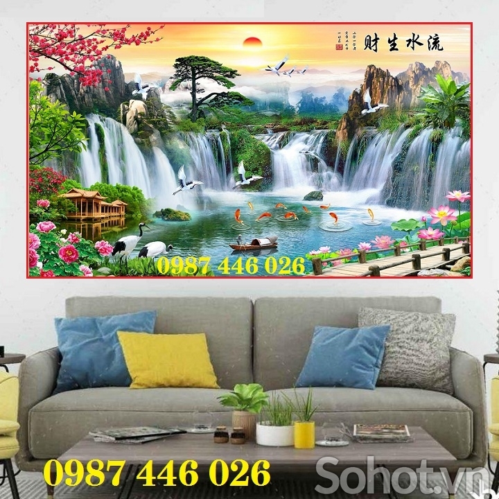 Gạch tranh thác nước HP96689