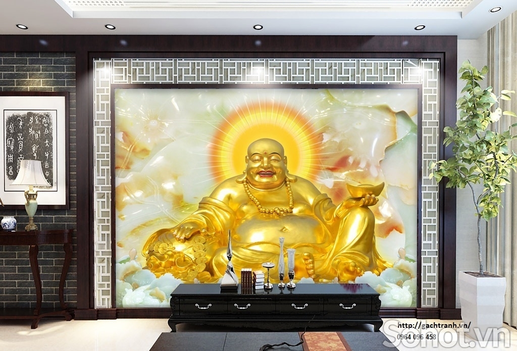 gạch tranh 3d phật di lặc - MVB5