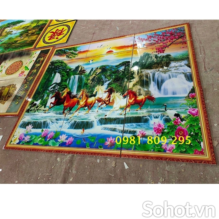Tranh gạch ốp tường Mã Đáo thành công HP633