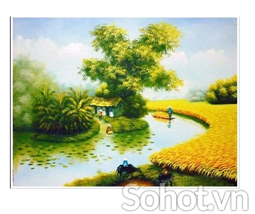 tranh đồng quê - gạch tranh 3d