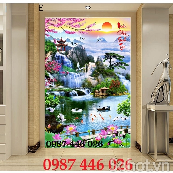 Gạch tường tranh phong cảnh 3d