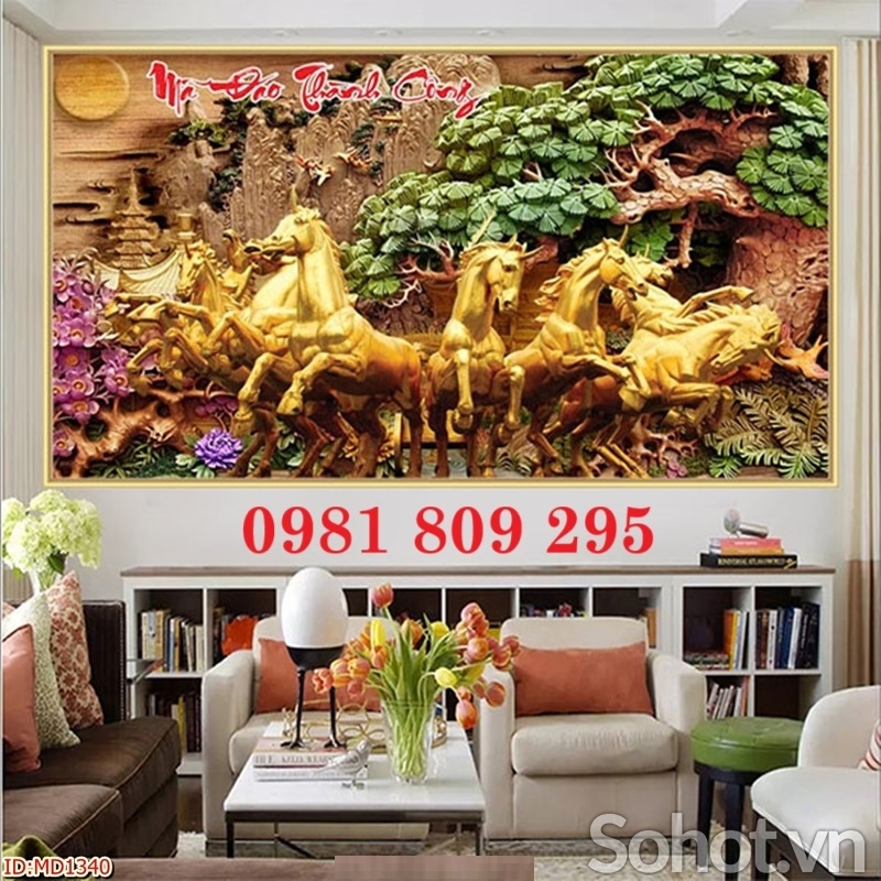 Tranh 3d , gạch 3d cao cấp ngựa cao cấp HD292