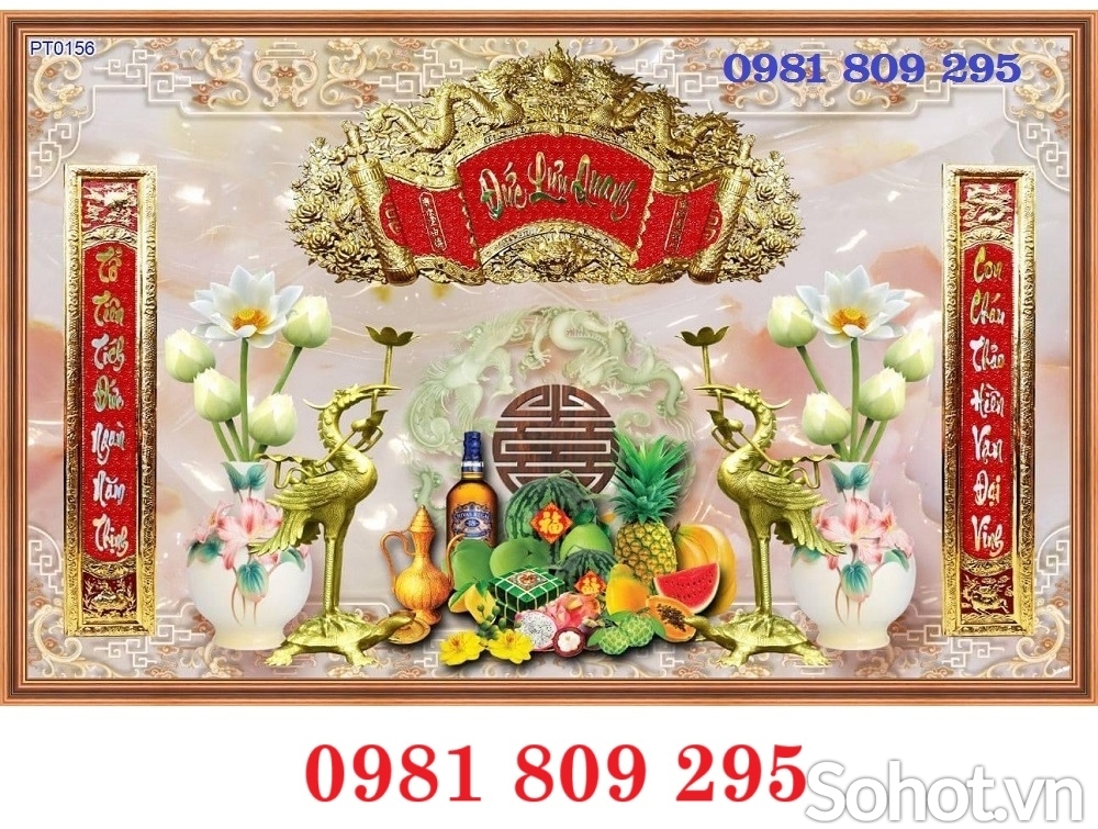 Tranh gạch men ban thờ