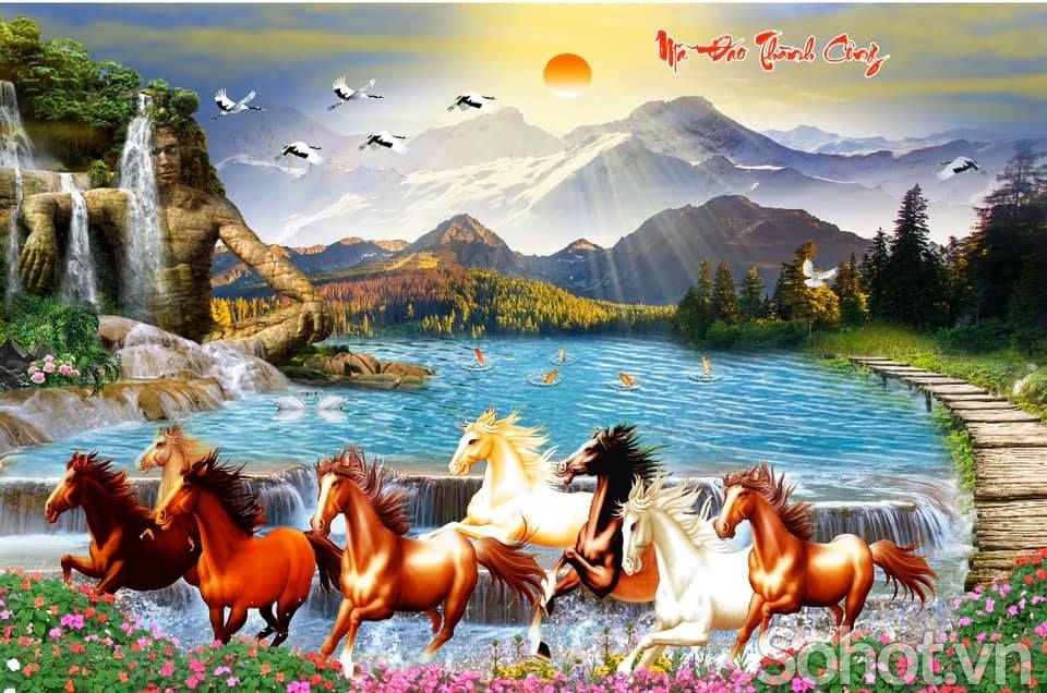 Tranh gạch mã đáo thành công HP97272