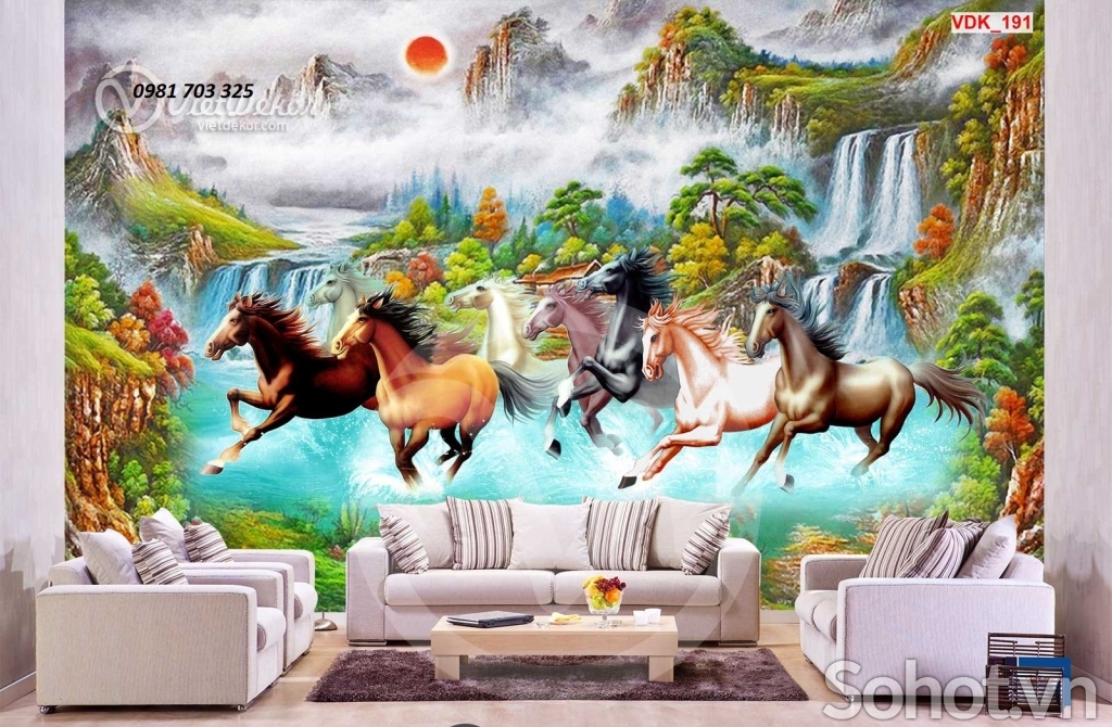 Tranh bát mã- gạch tranh phong thủy