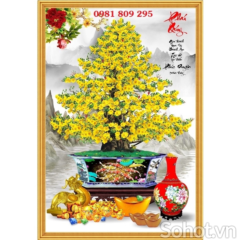 Tranh gạch ốp tường hoa mai HP9865