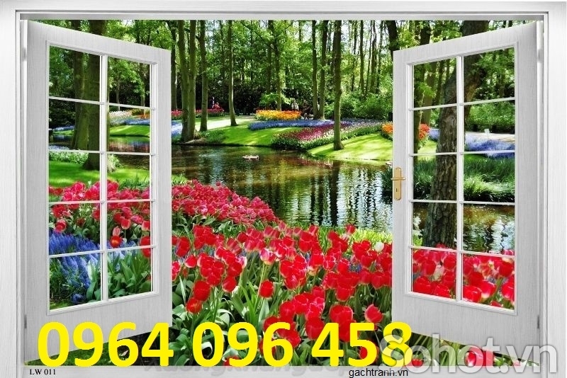Tranh gạch 3d tranh cửa sổ - XCX4