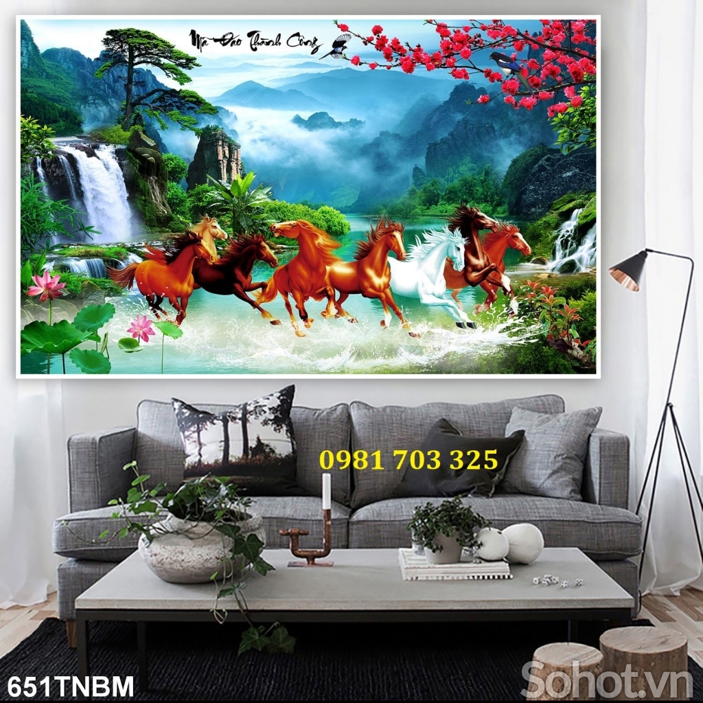 Tranh gạch đẹp 3d bát mã