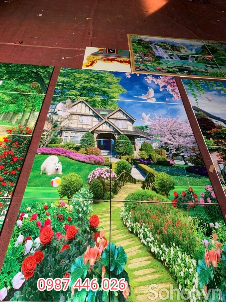 Gạch 3d, tranh phong cảnh in thực tế HP027