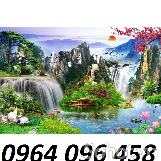 Gạch tranh 3d phong cảnh phòng khách - VVV43