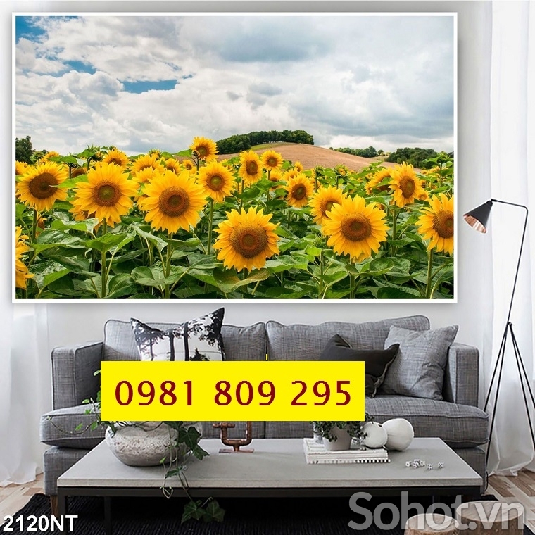 Tranh cánh đồng hoa 3d cao cấp JP59669
