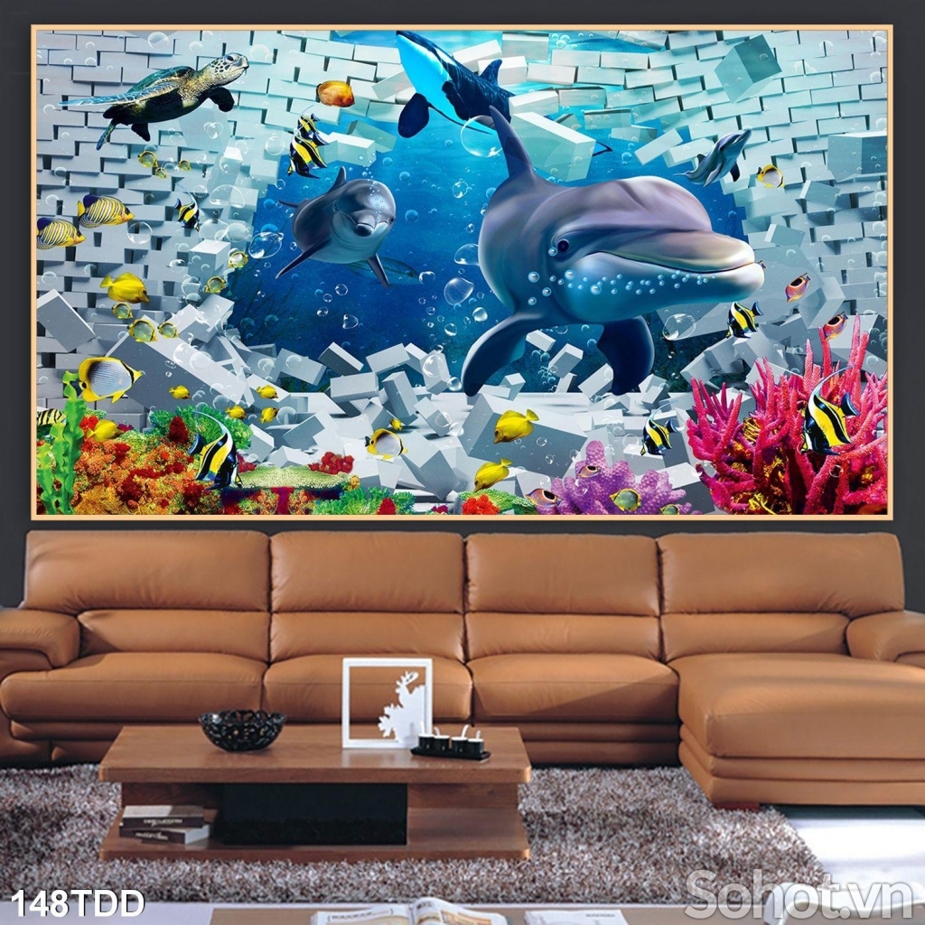 Tranh gạch 3D cá héo