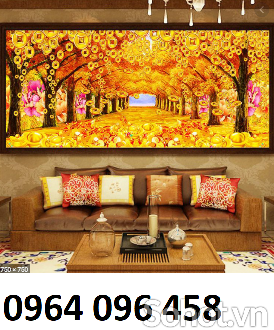 Tranh gạch ốp tường cây kim tiền 3d - 8733XC