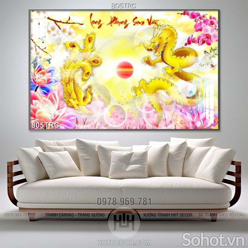 Gạch 3d rồng phượng , gạch tranh 3d