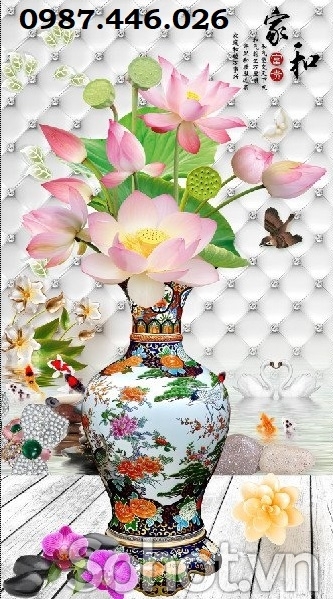 Gạch tranh bình hoa 3d HP8263