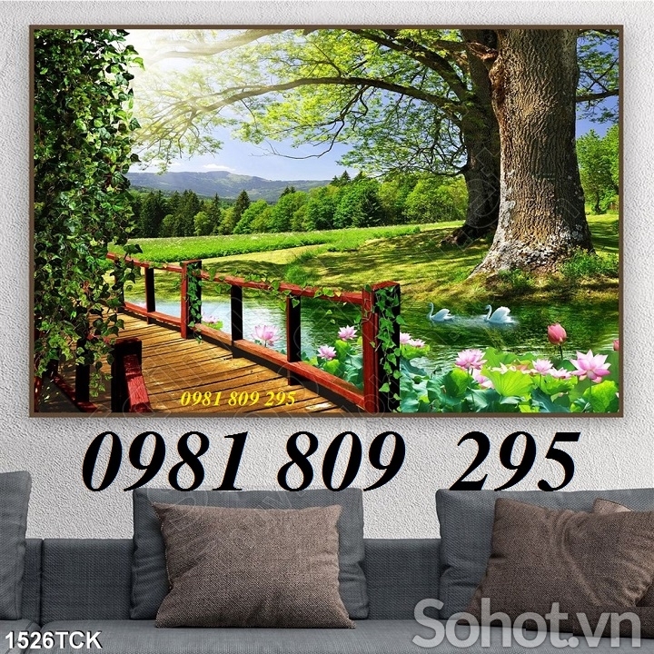 gạch tranh cây cối 3d